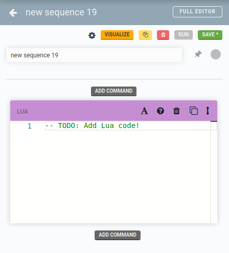 A sequence with an empty Lua block A sequence with an empty Lua block
