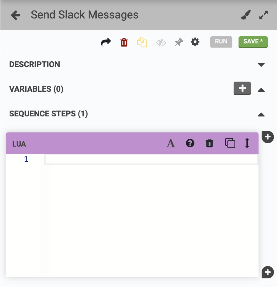 A sequence with an empty Lua block A sequence with an empty Lua block