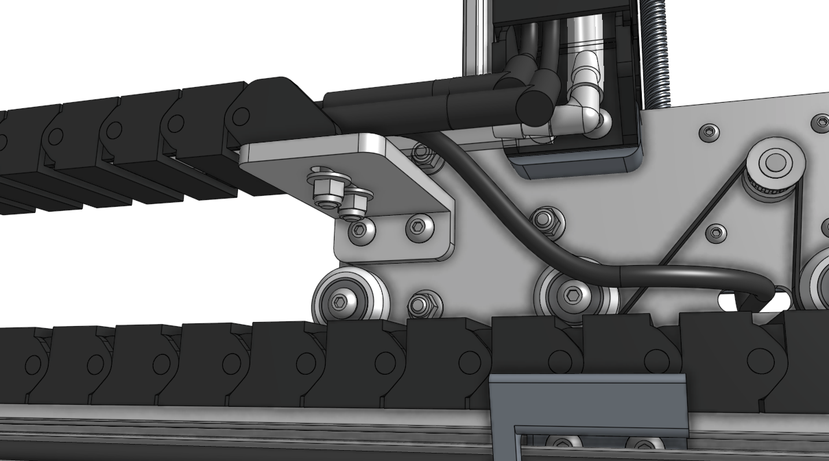 y axis cable carrier mounted