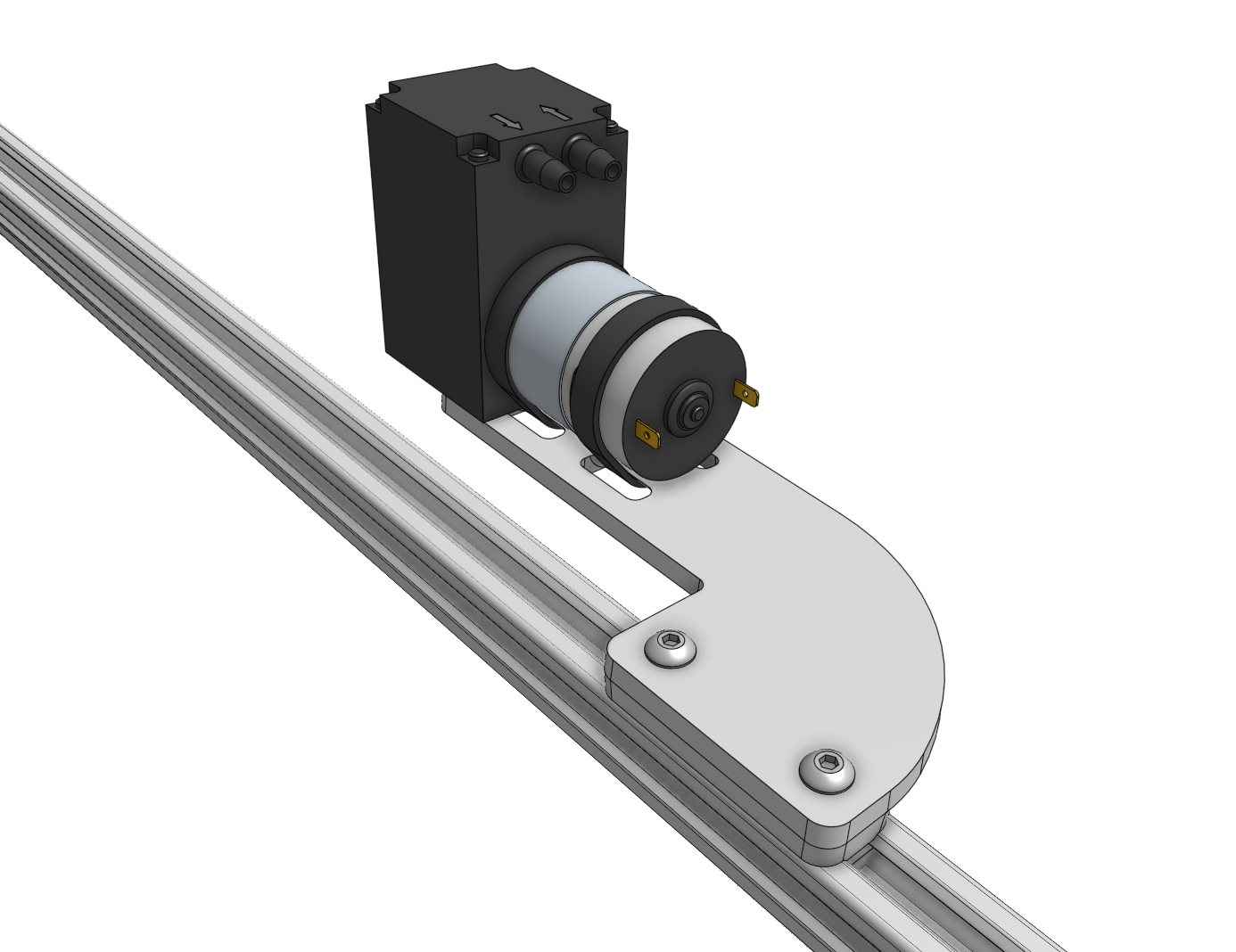 vacuum pump on mount closeup