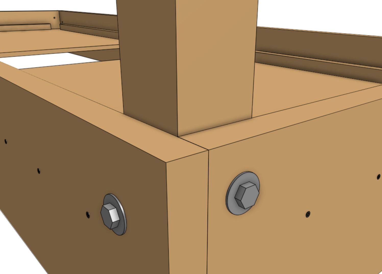 leg attached with bolts