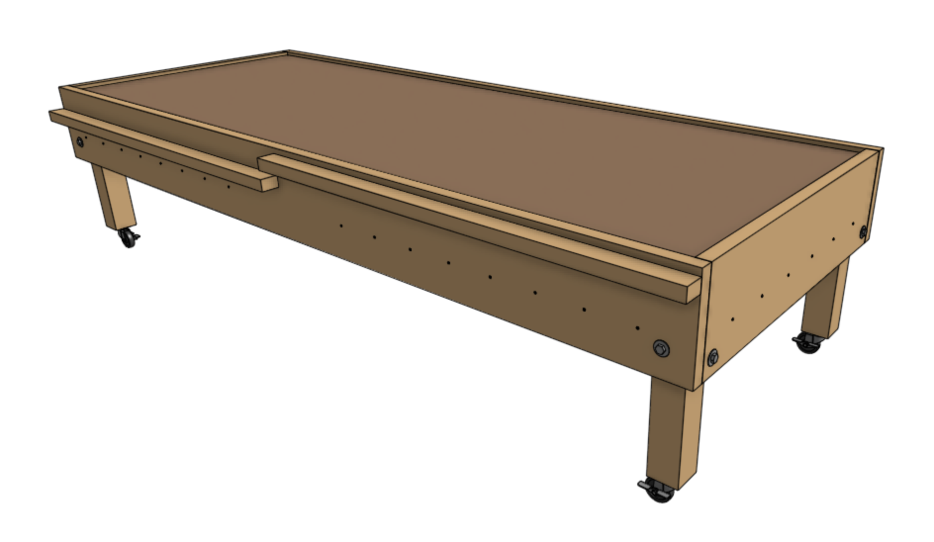 mobile bed filled with soil