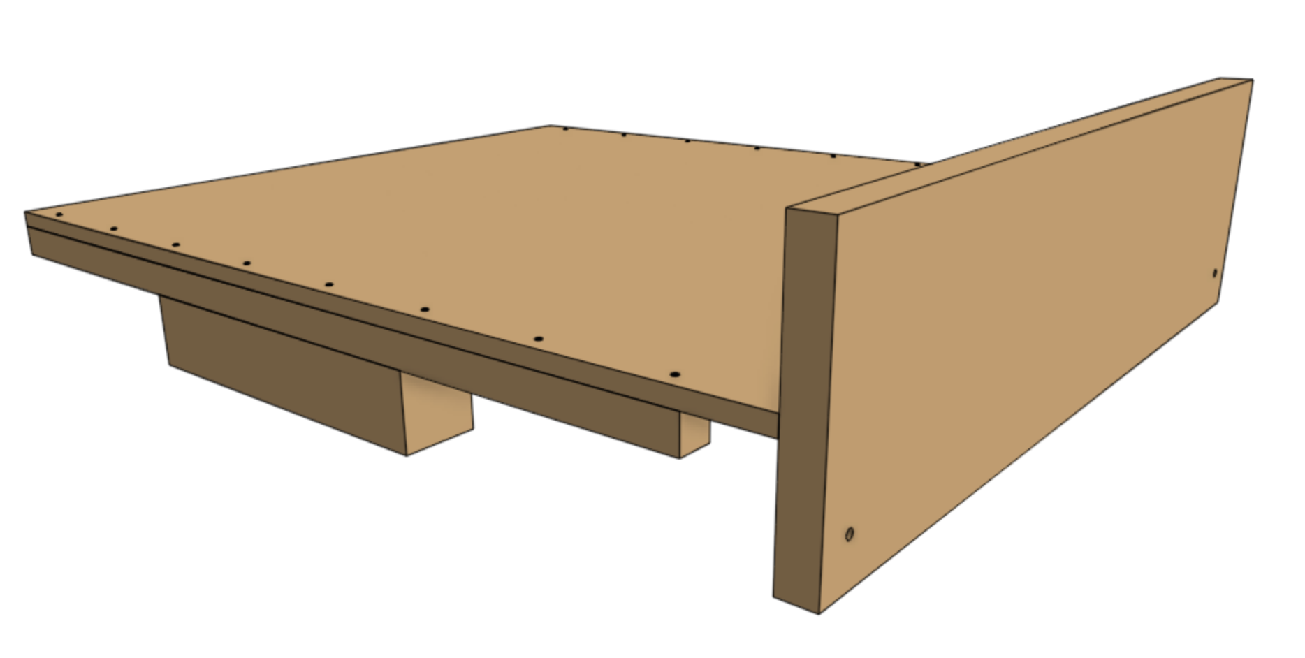 short wall and floor panel