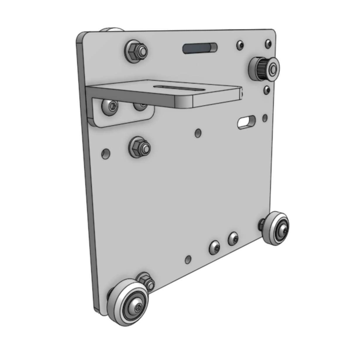 cross slide with y axis eccentric spacer wheels