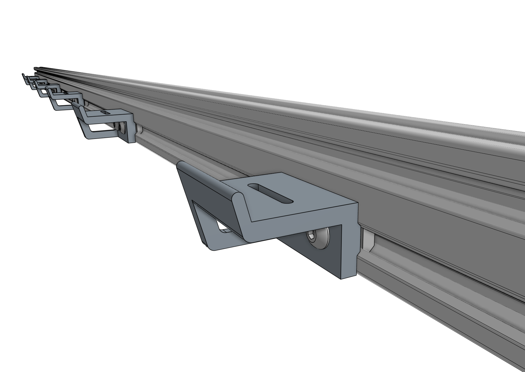 Attach horizontal cable carrier supports Attach horizontal cable carrier supports