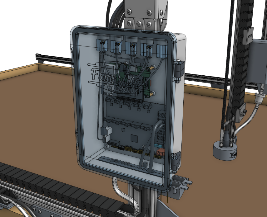 electronics box attached to gantry electronics box attached to gantry