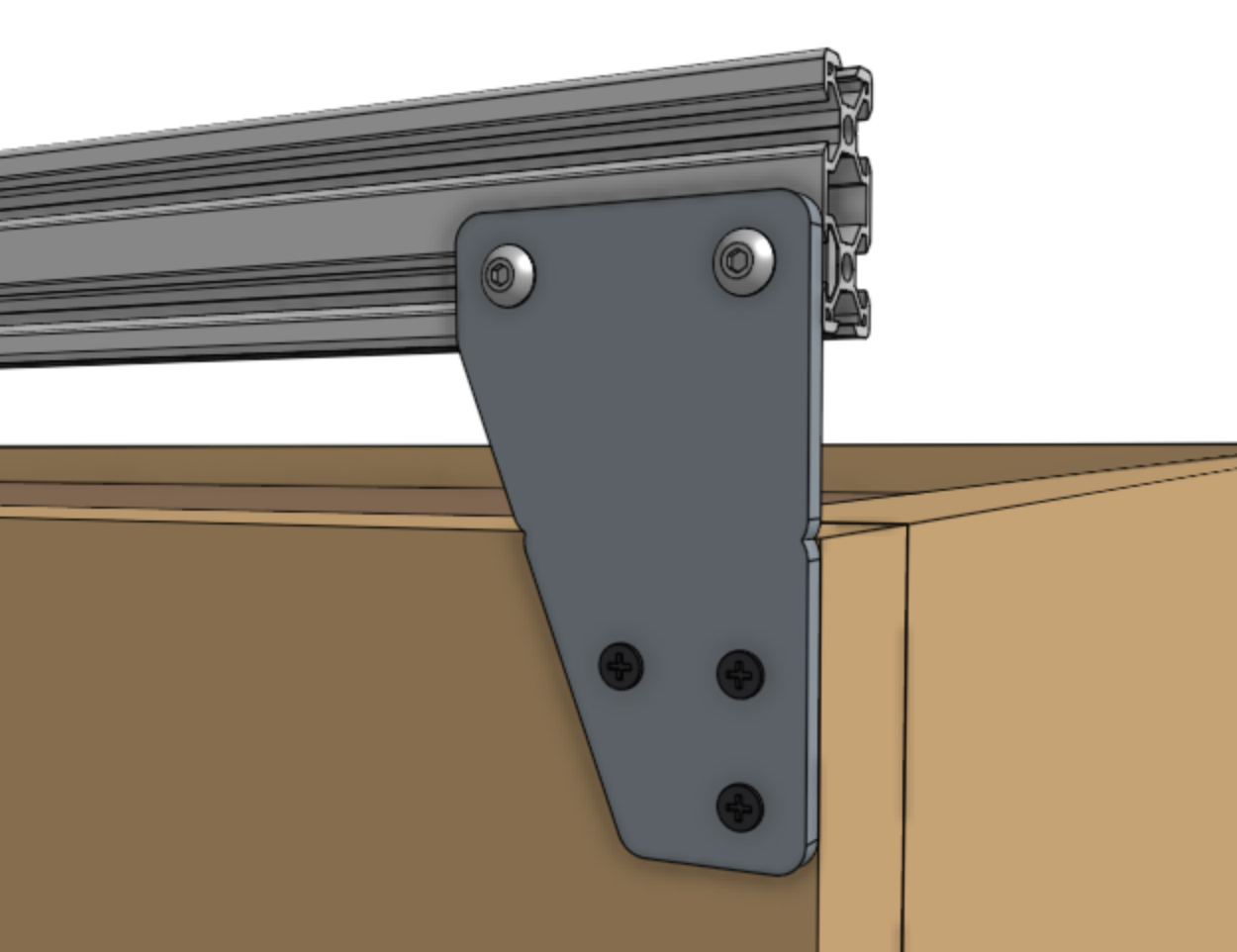 Mount the first track extrusion Mount the first track extrusion