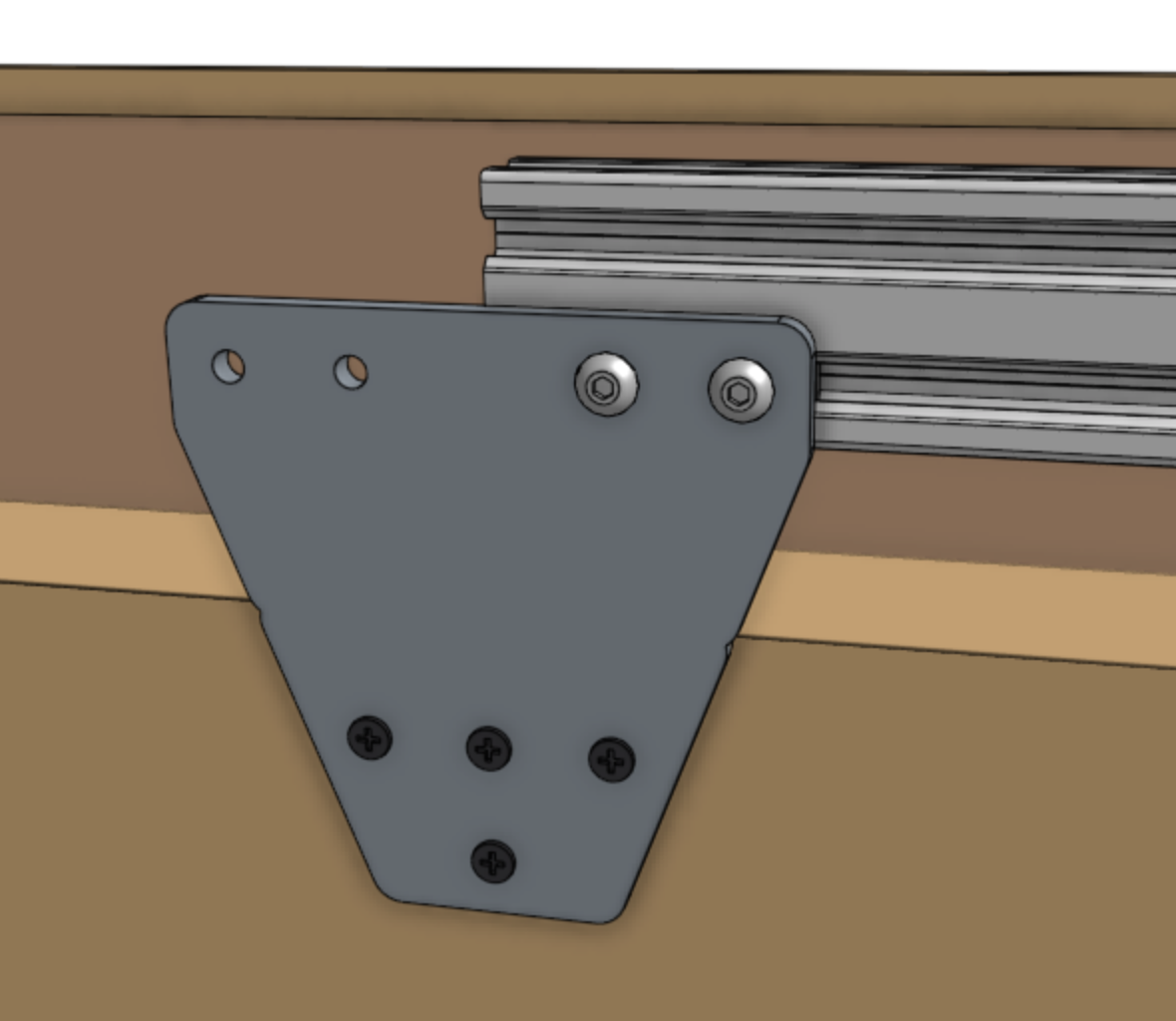 Mount the first track extrusion Mount the first track extrusion