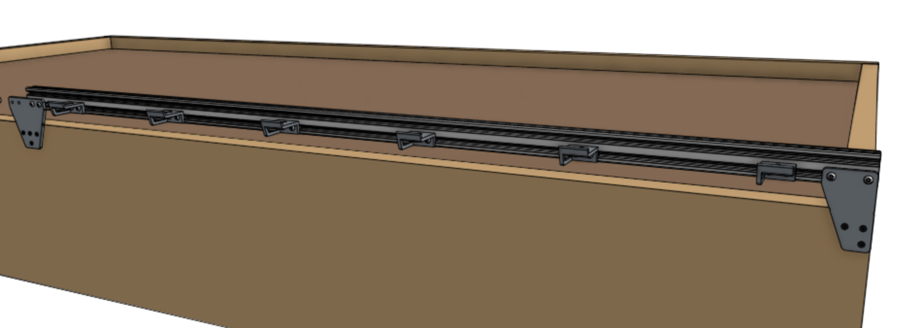 Mount the first track extrusion Mount the first track extrusion