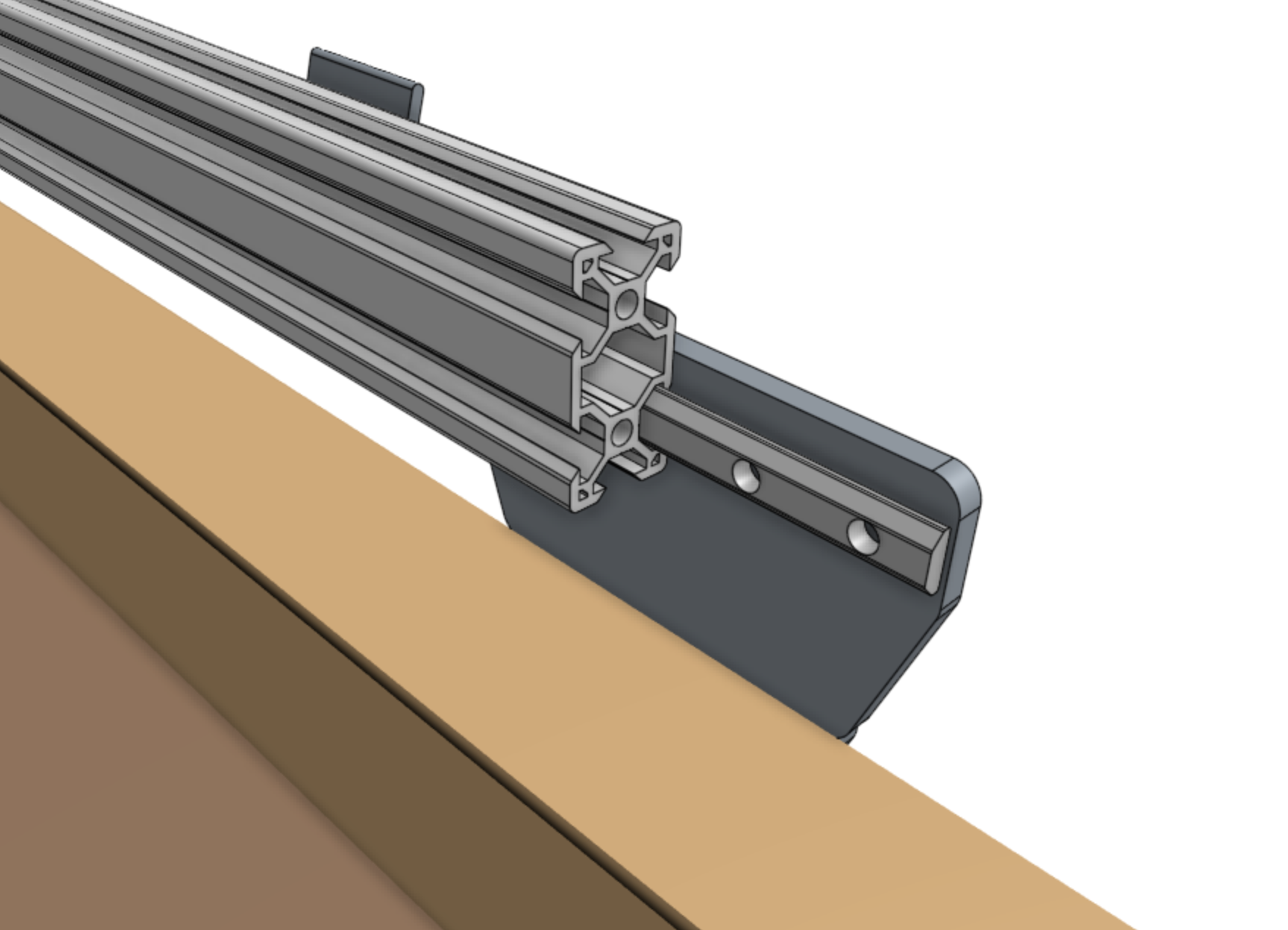 Mount the first track extrusion Mount the first track extrusion