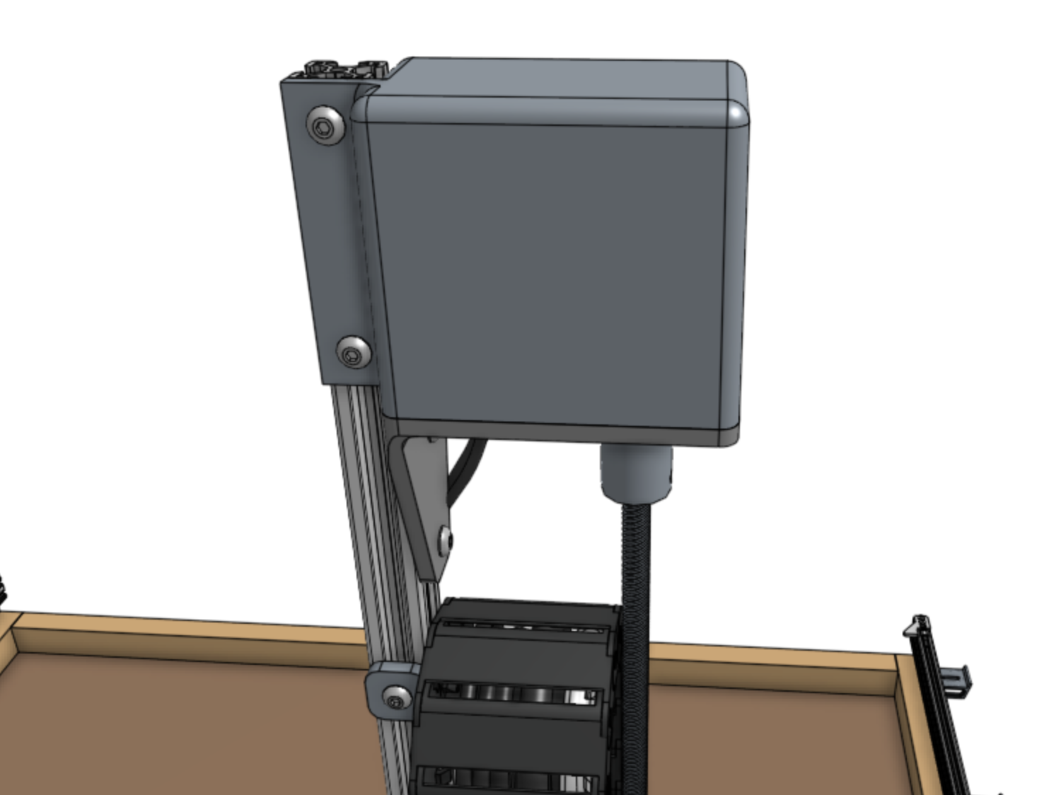 Add the vertical motor housing Add the vertical motor housing