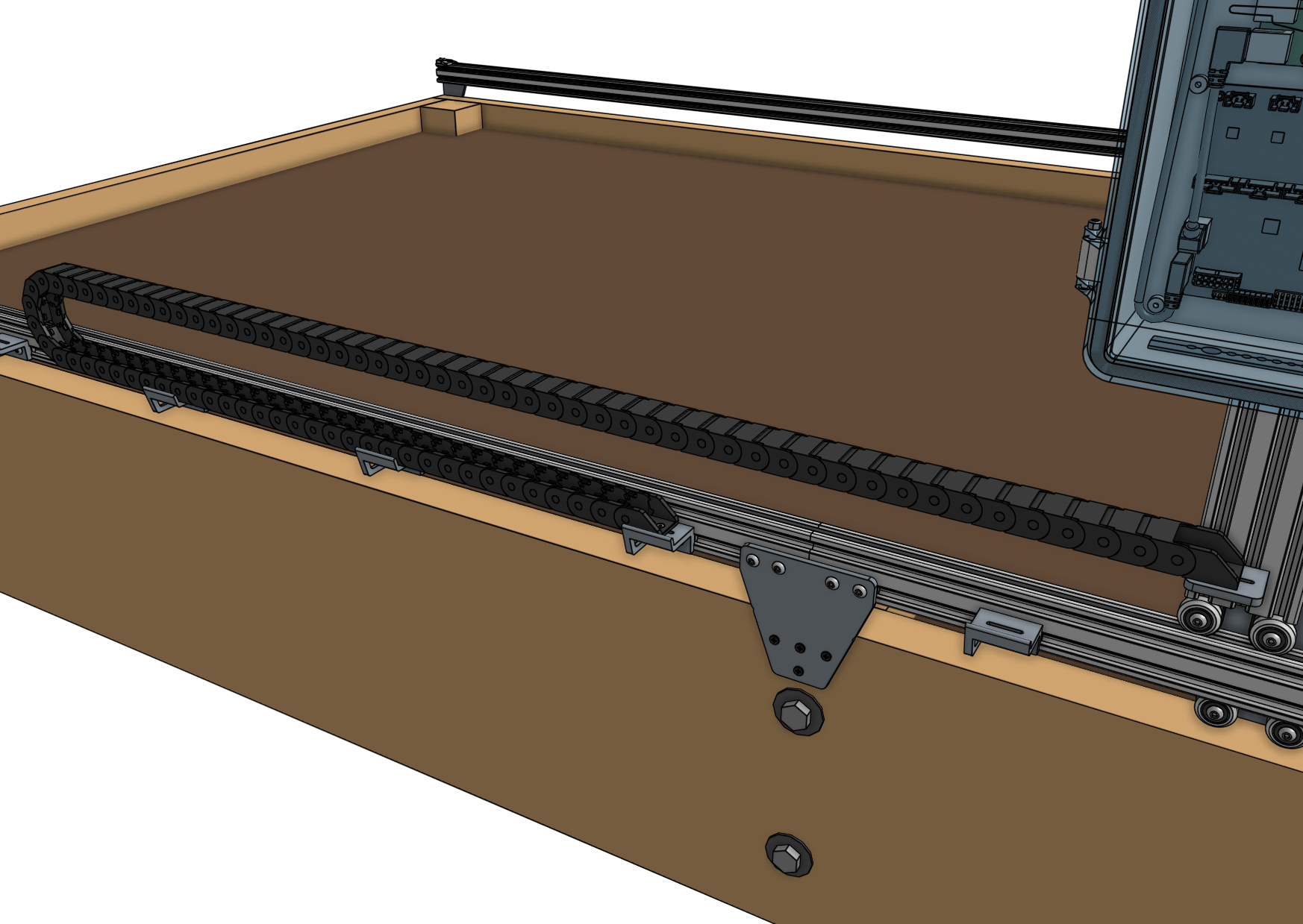 Lay out the x cable carrier Lay out the x cable carrier