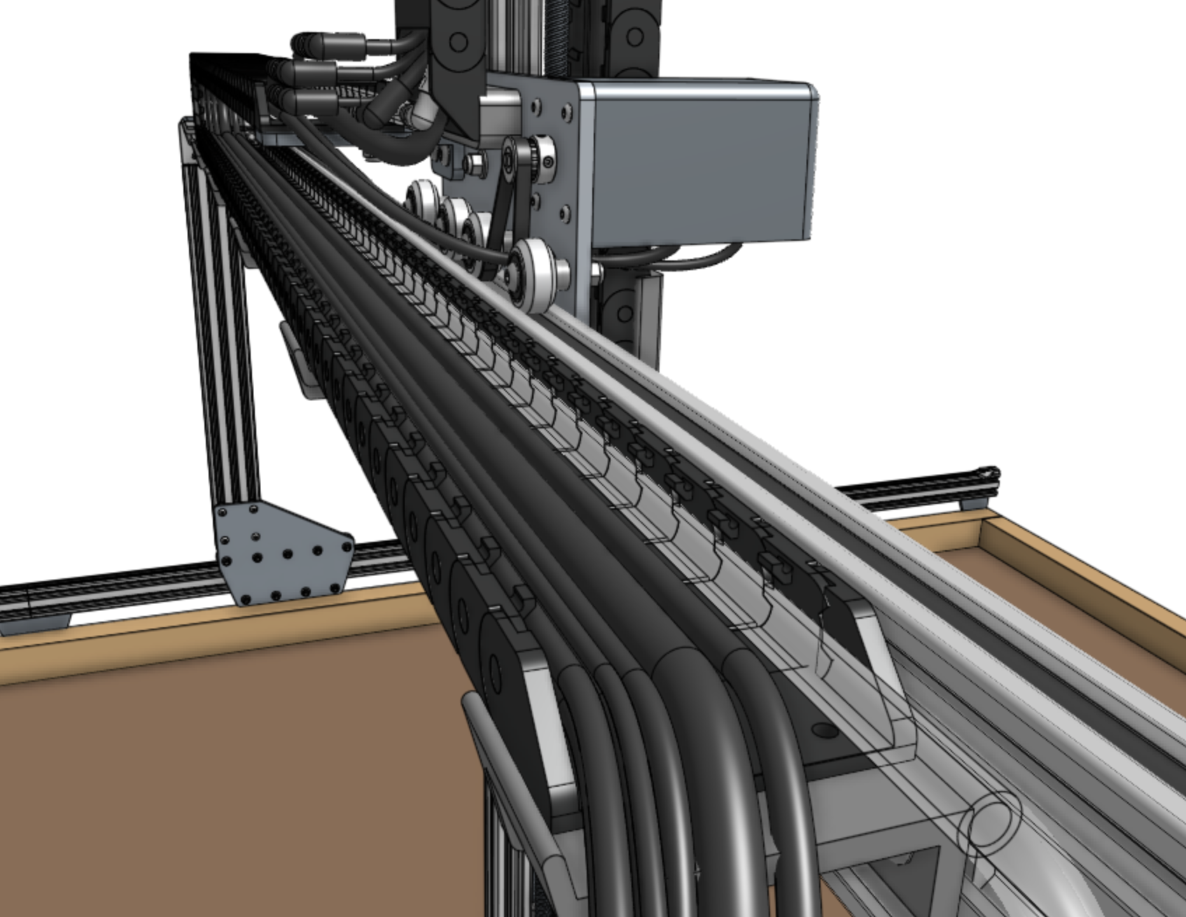 Lay everything into the cable carrier Lay everything into the cable carrier