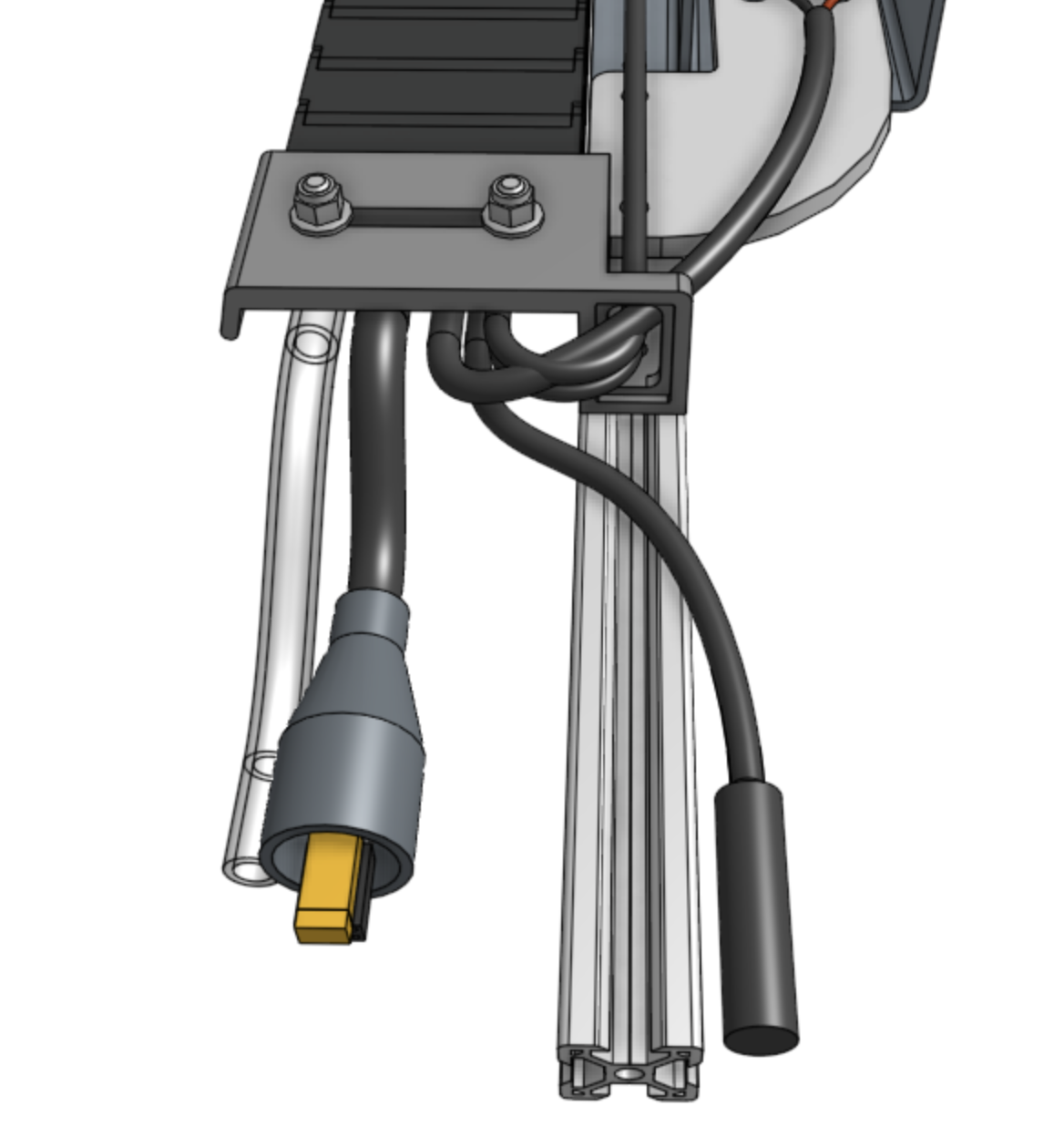 mount the cable carrier to the z-axis mount the cable carrier to the z-axis