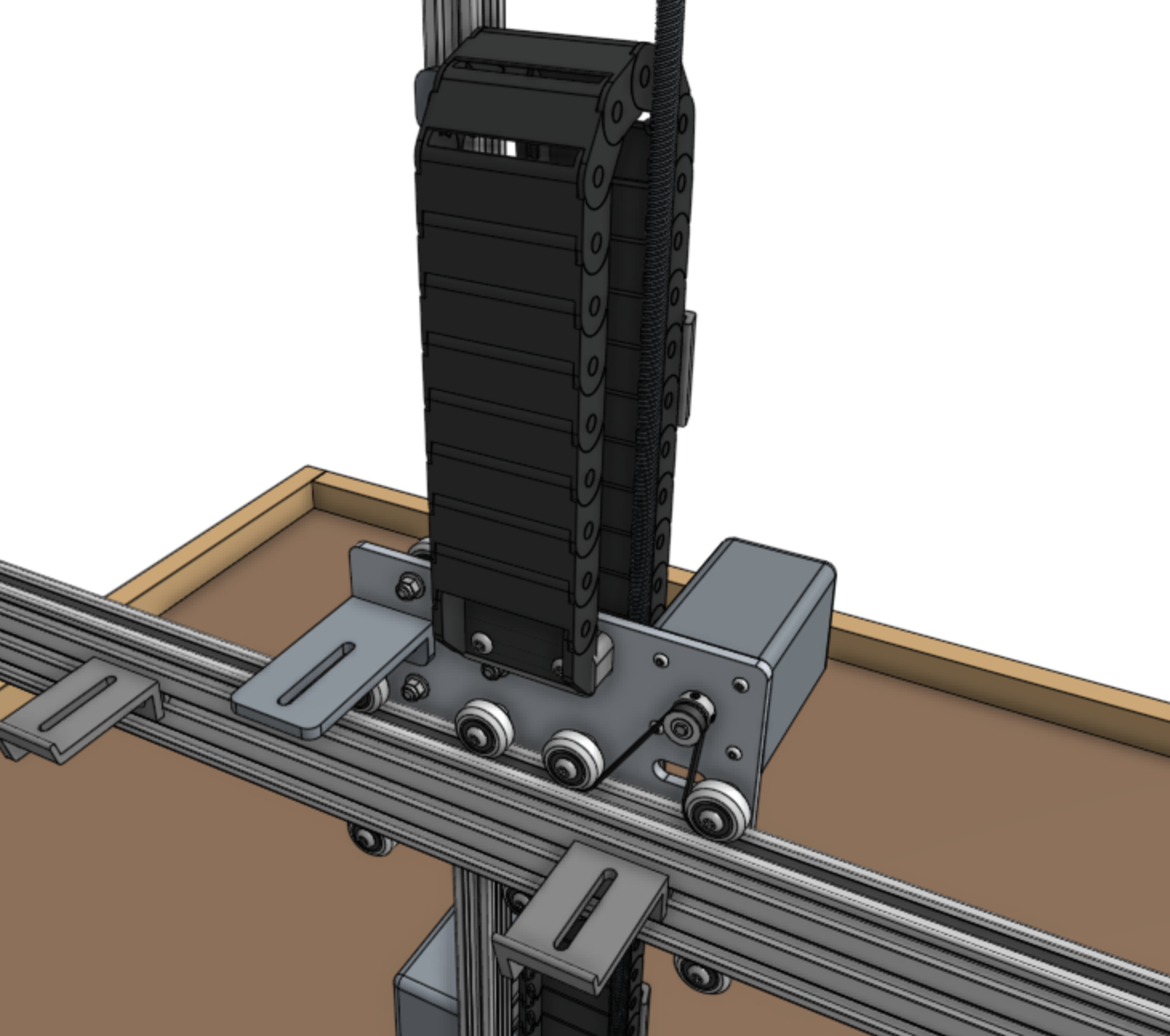 Z cable carrier orientation (cross-slide end) Z cable carrier orientation (cross-slide end)