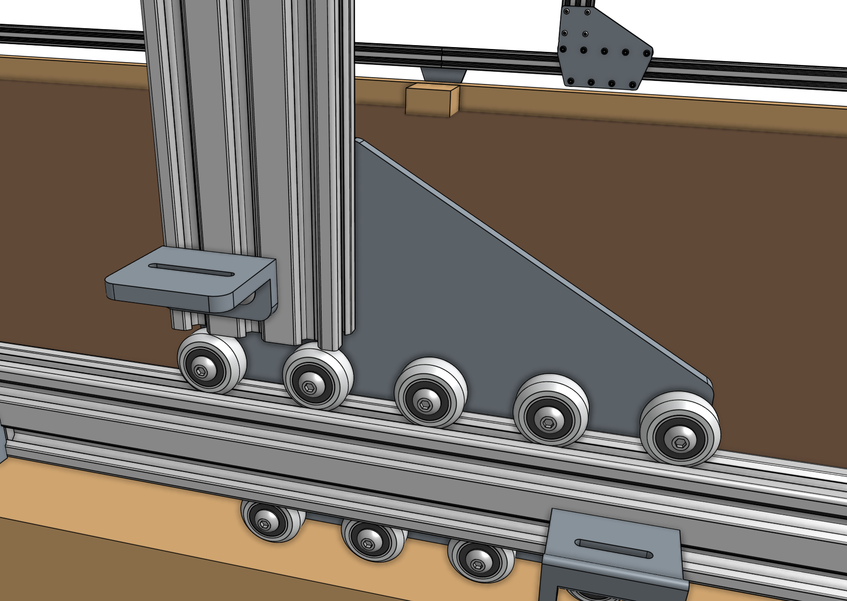 Attach the x-axis cable carrier mount Attach the x-axis cable carrier mount