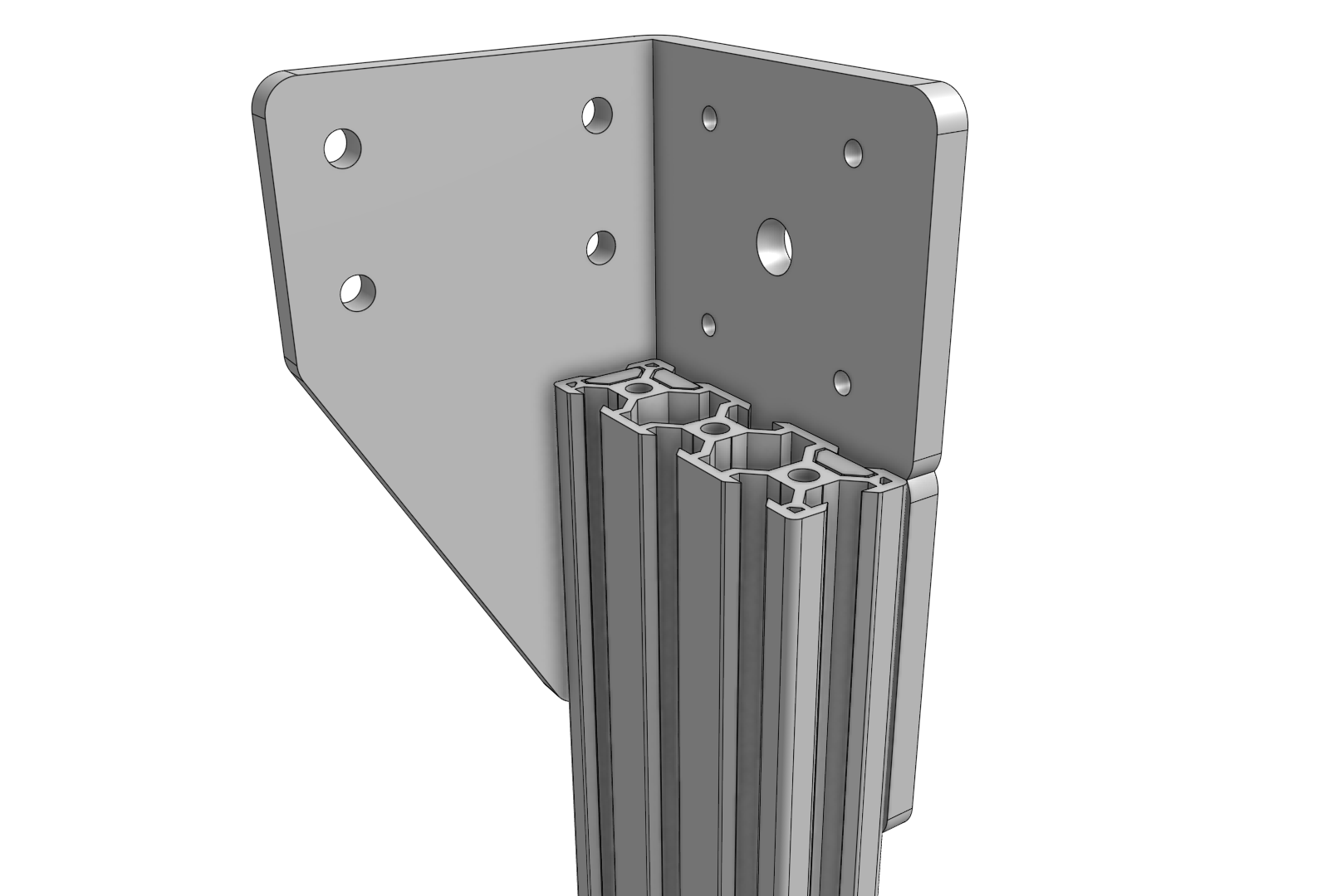 Align the top of the extrusion with the bracket notch Align the top of the extrusion with the bracket notch