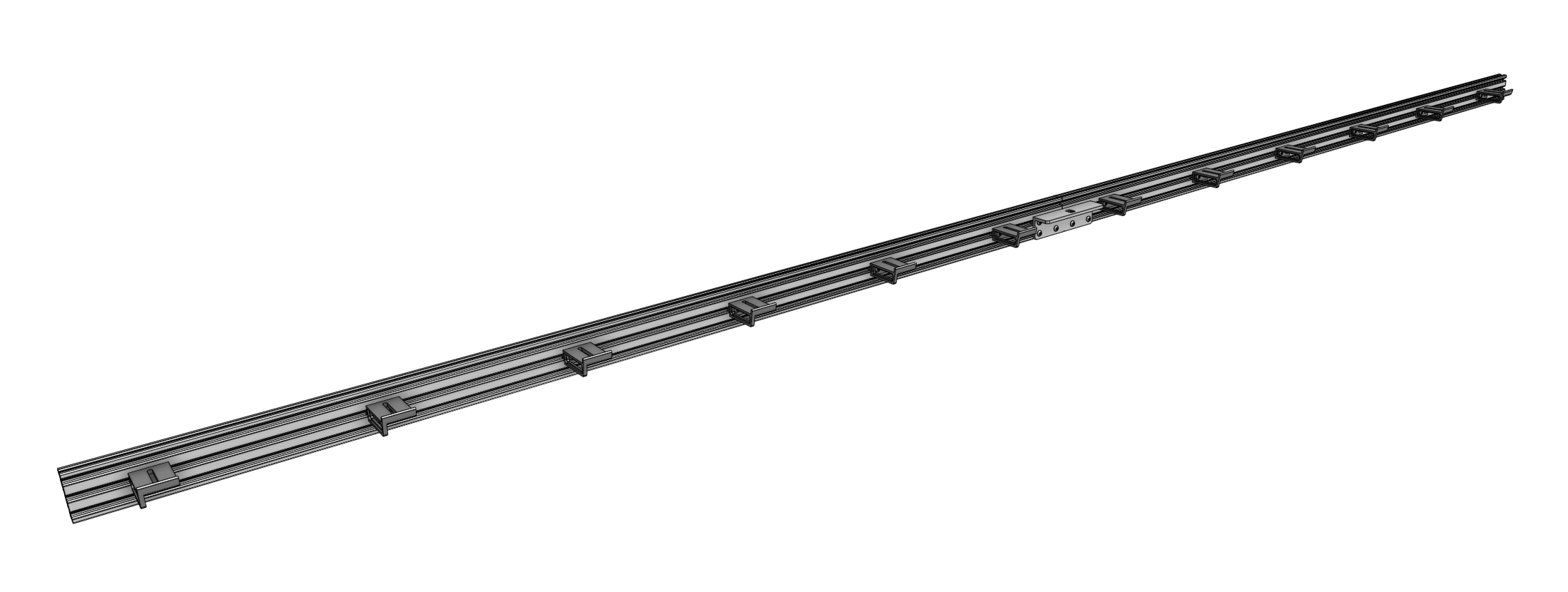 Cable carrier supports on a Genesis XL gantry Cable carrier supports on a Genesis XL gantry