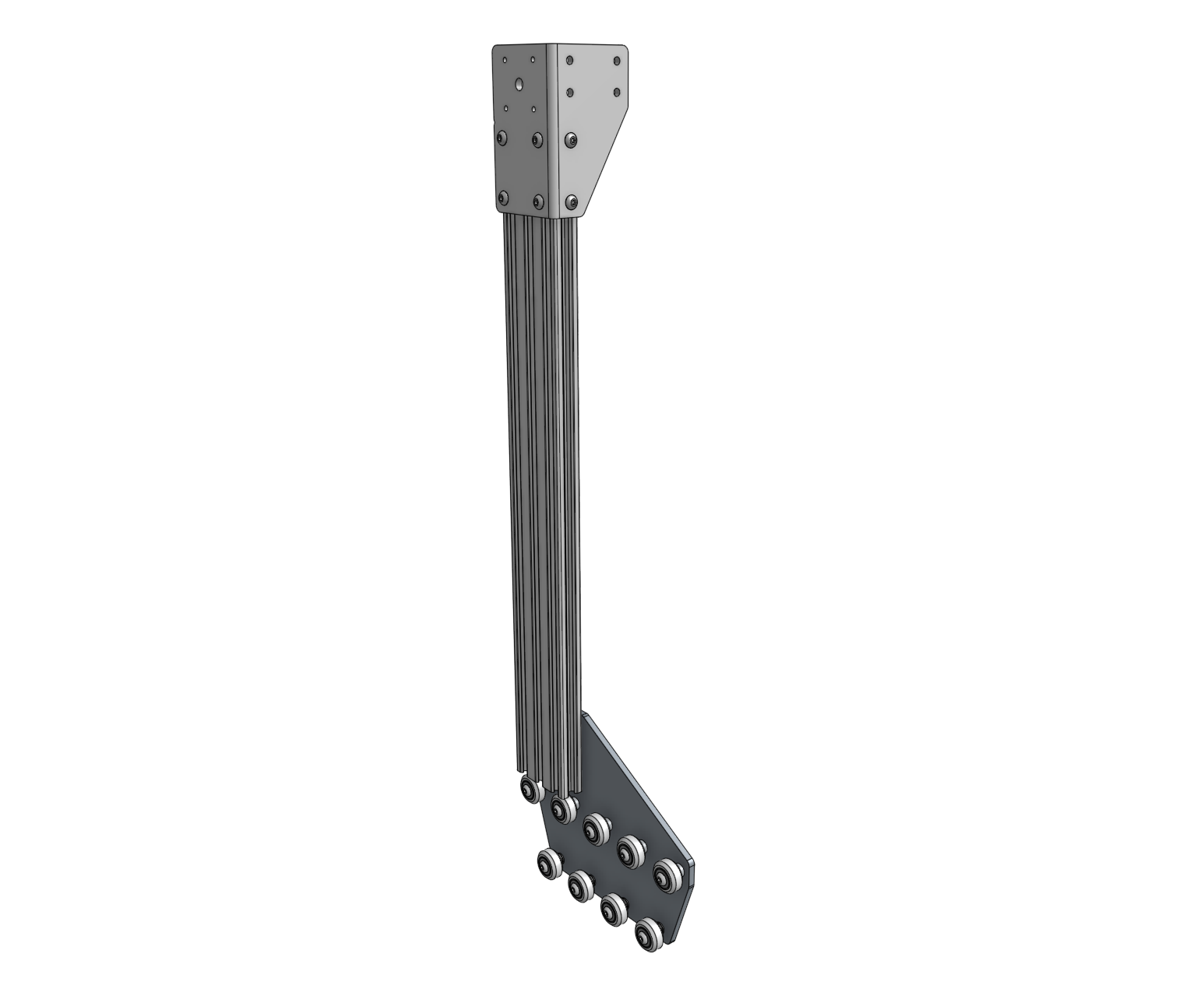 Attach the corner bracket to the column Attach the corner bracket to the column