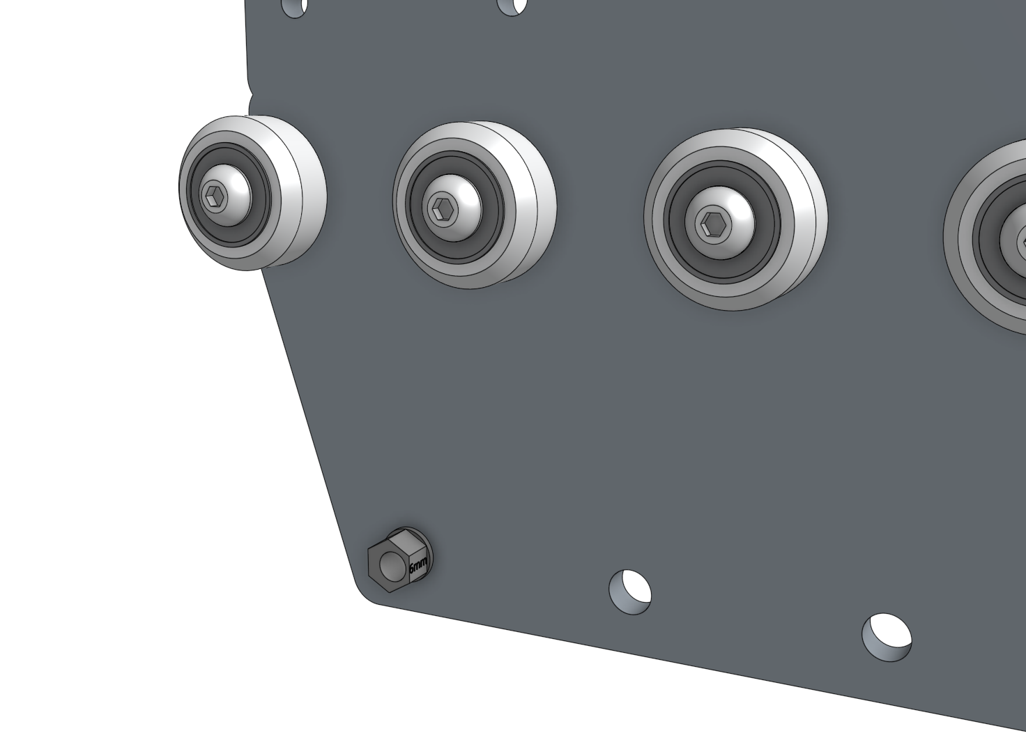 gantry wheel plate with one eccentric spacer gantry wheel plate with one eccentric spacer