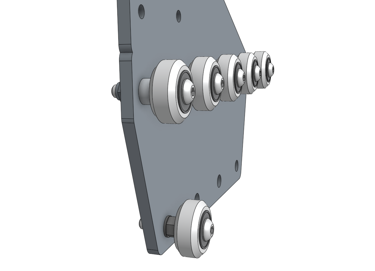 gantry wheel plate with one eccentrically spaced wheel gantry wheel plate with one eccentrically spaced wheel