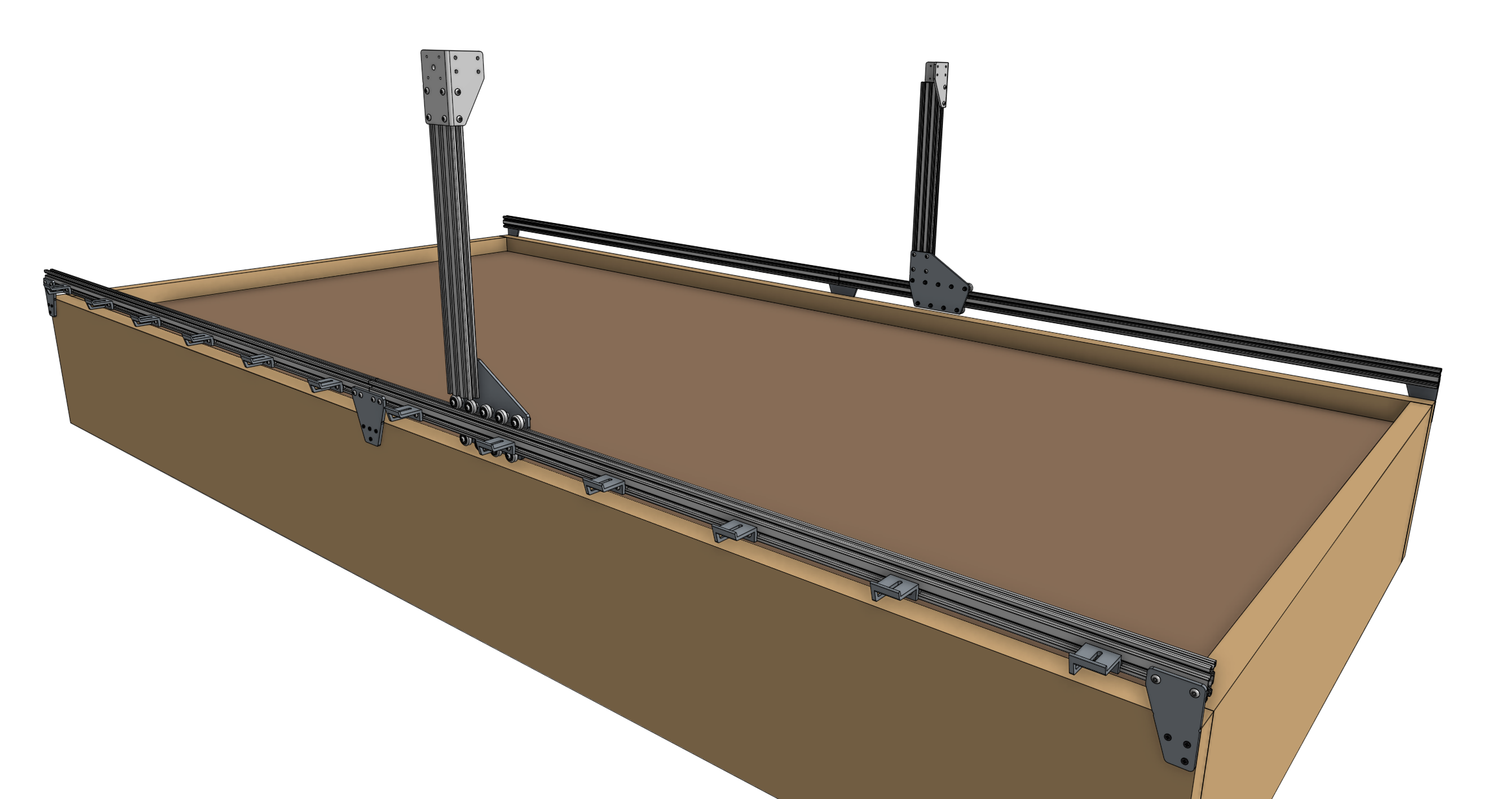 slide the gantry columns onto the tracks slide the gantry columns onto the tracks