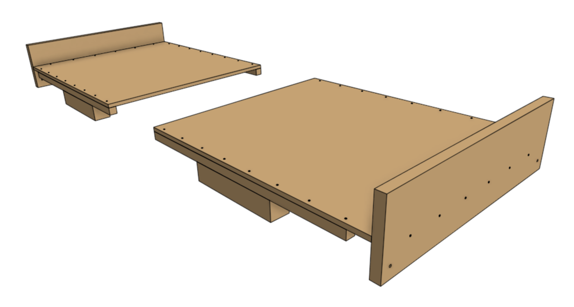 both floor panels and short walls both floor panels and short walls