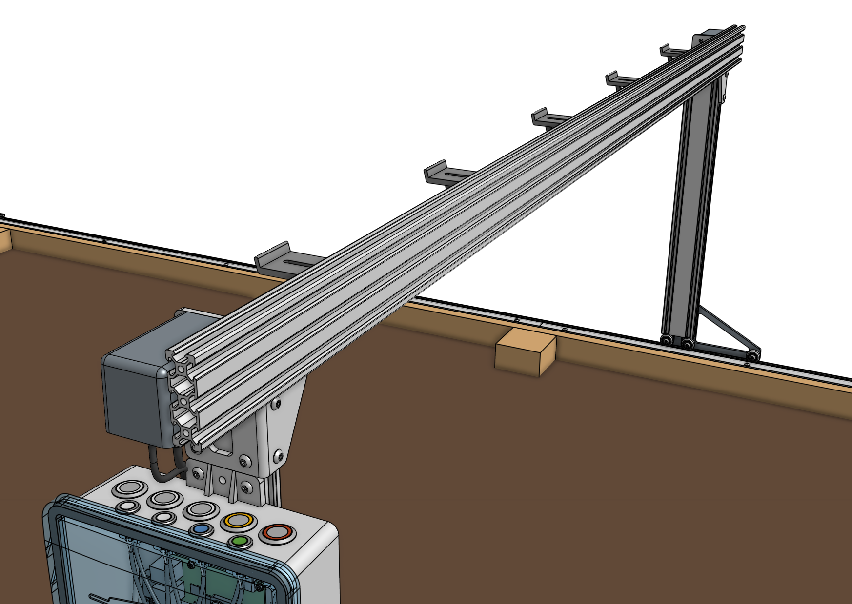 Attach the gantry main beam Attach the gantry main beam