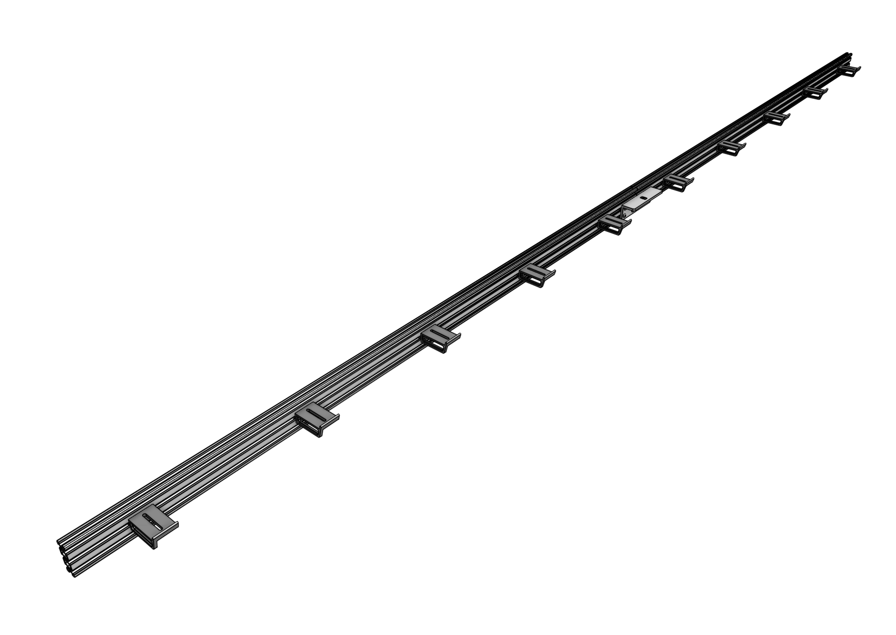 Cable carrier supports on a Genesis XL gantry Cable carrier supports on a Genesis XL gantry