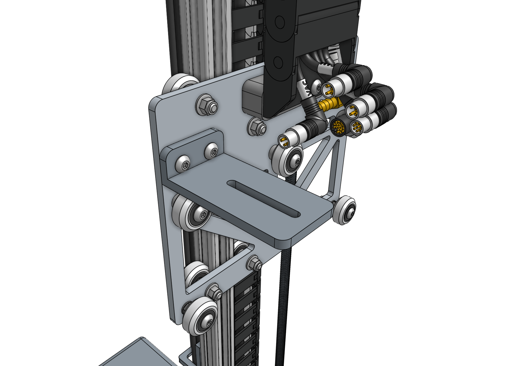 Attach the cable carrier mount Attach the cable carrier mount