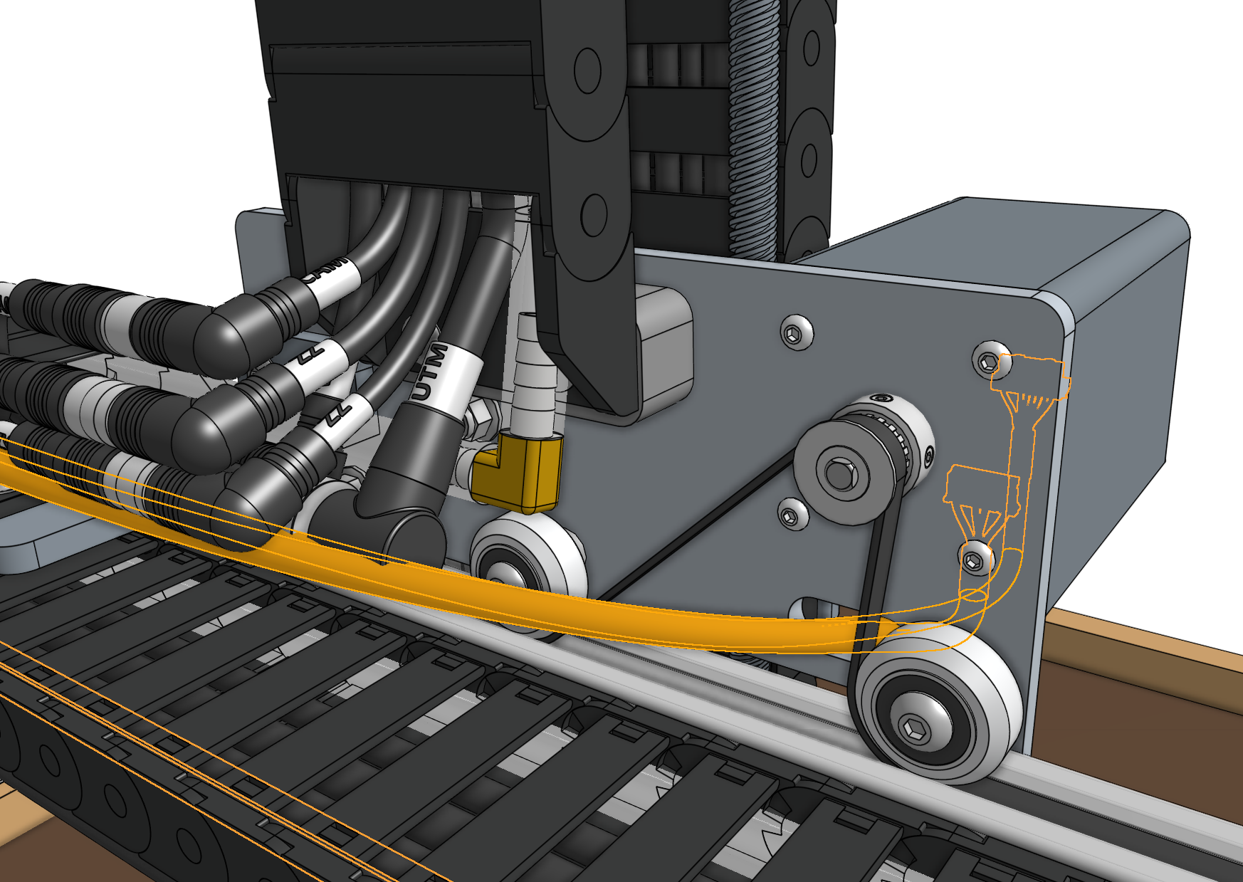 Connect the y-axis motor and encoder cables Connect the y-axis motor and encoder cables
