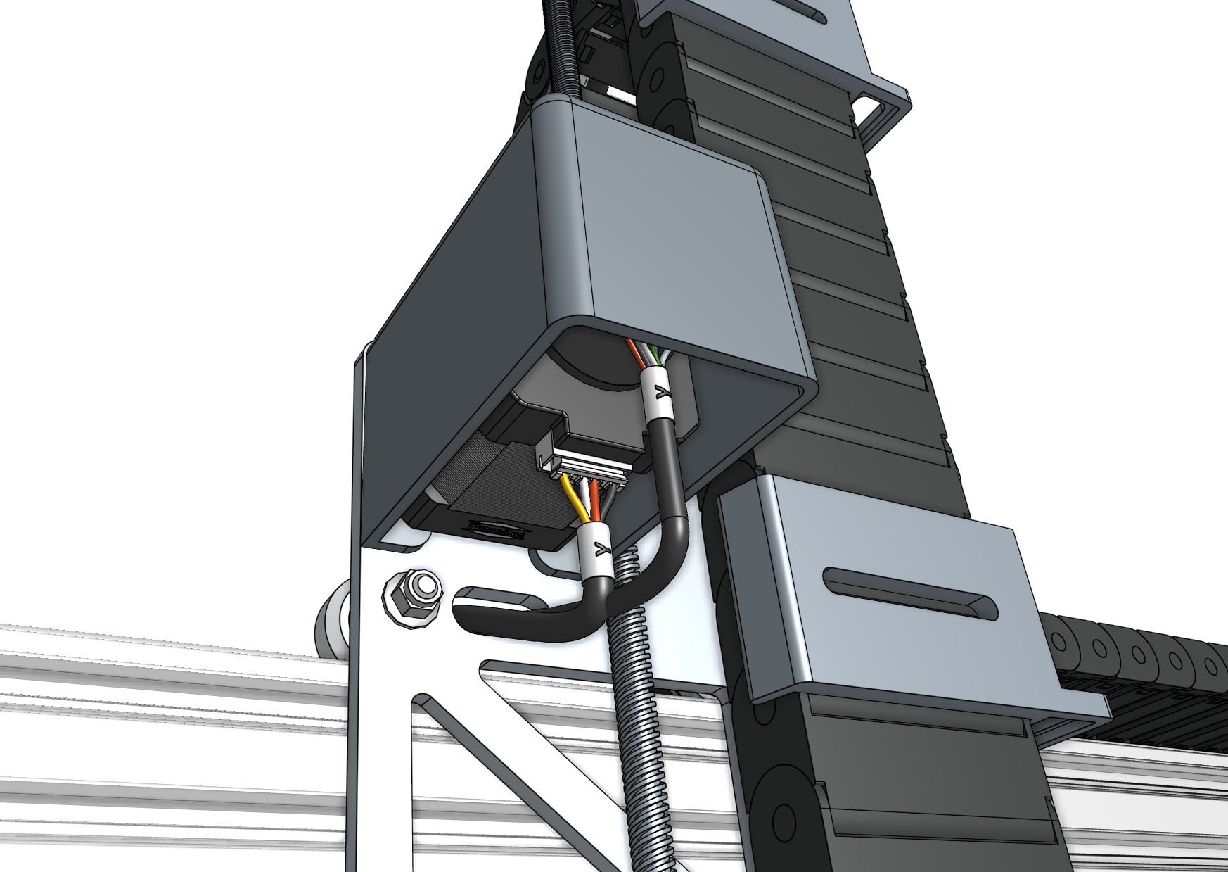 Connect the y-axis motor and encoder cables Connect the y-axis motor and encoder cables