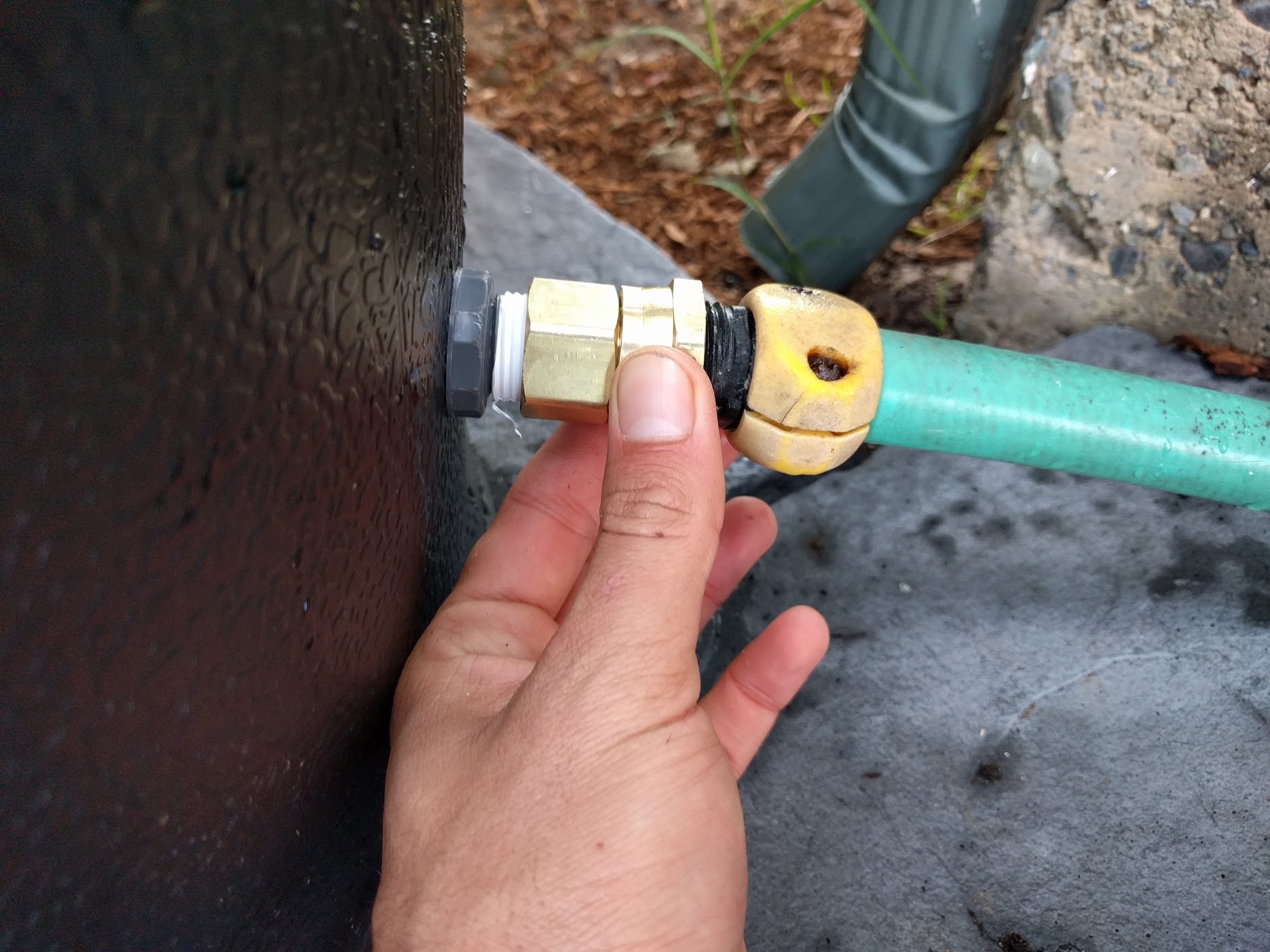 barrel float with garden hose connected barrel float with garden hose connected