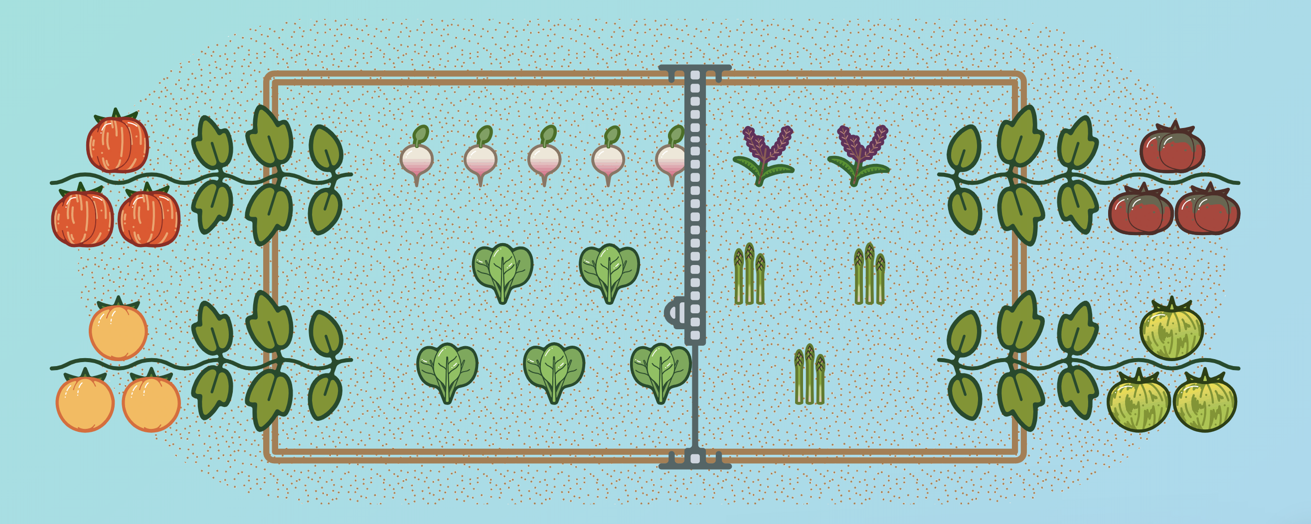 illustration of farmbot with vines at the ends of the bed illustration of farmbot with vines at the ends of the bed