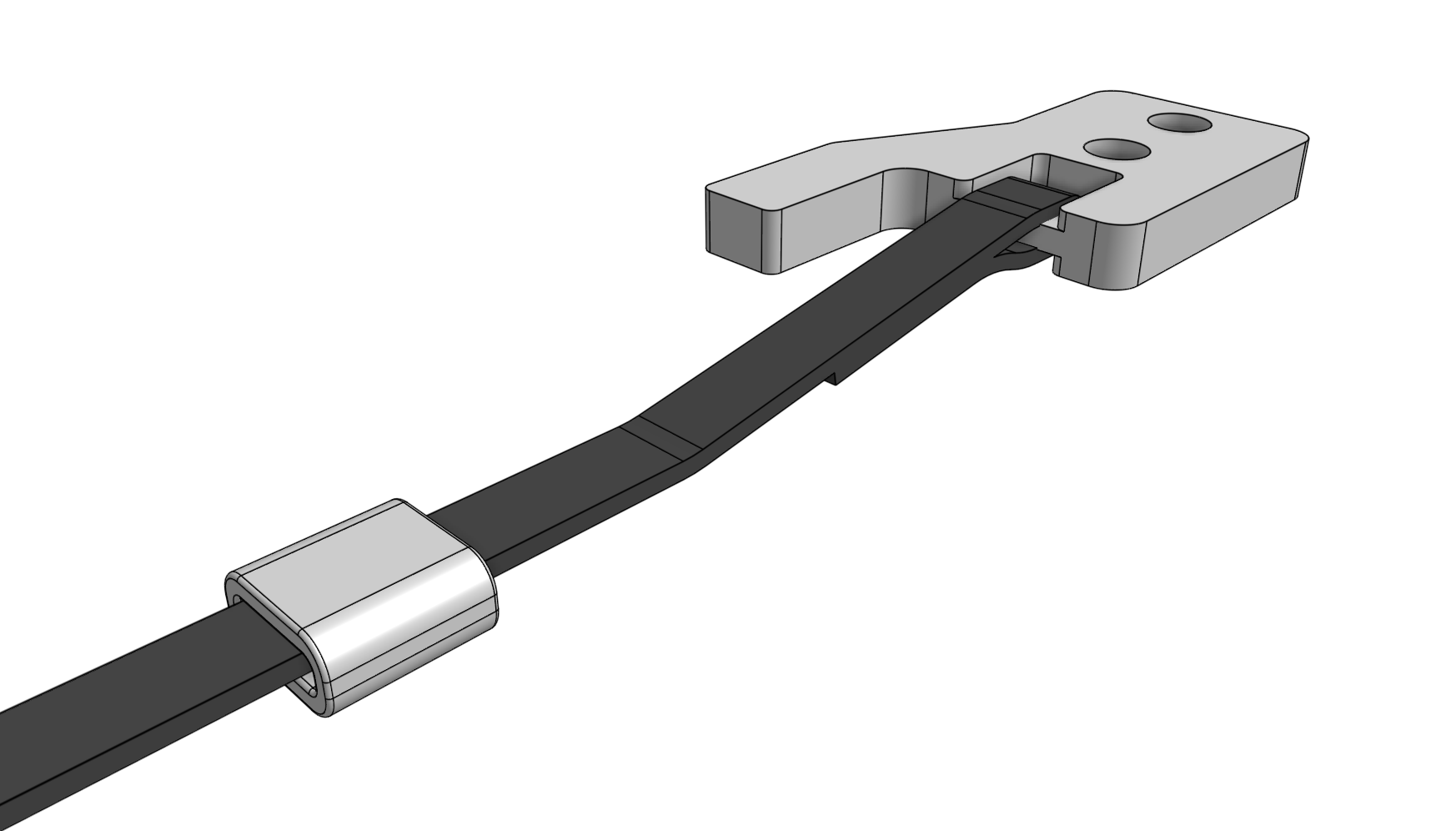belt routed through clip belt routed through clip