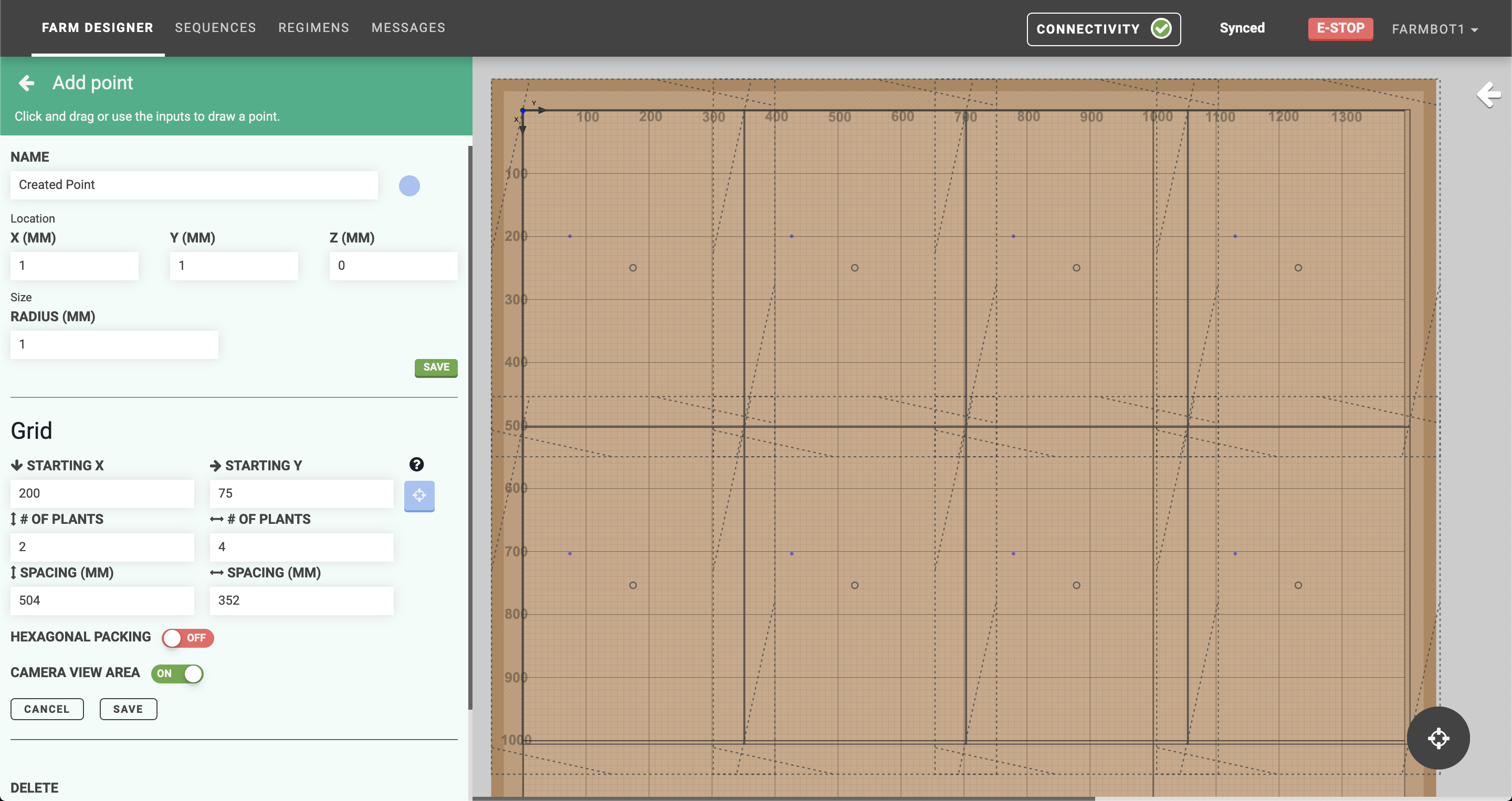 add point grid with camera fov add point grid with camera fov