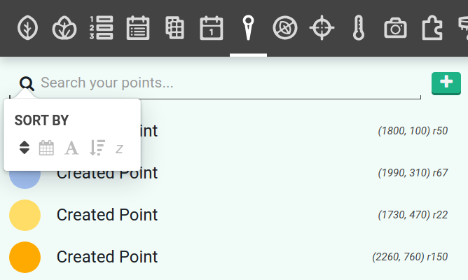 point sort menu point sort menu