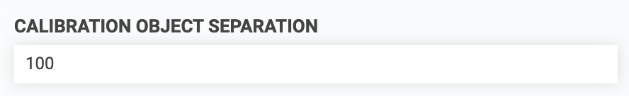calibration object separation input calibration object separation input