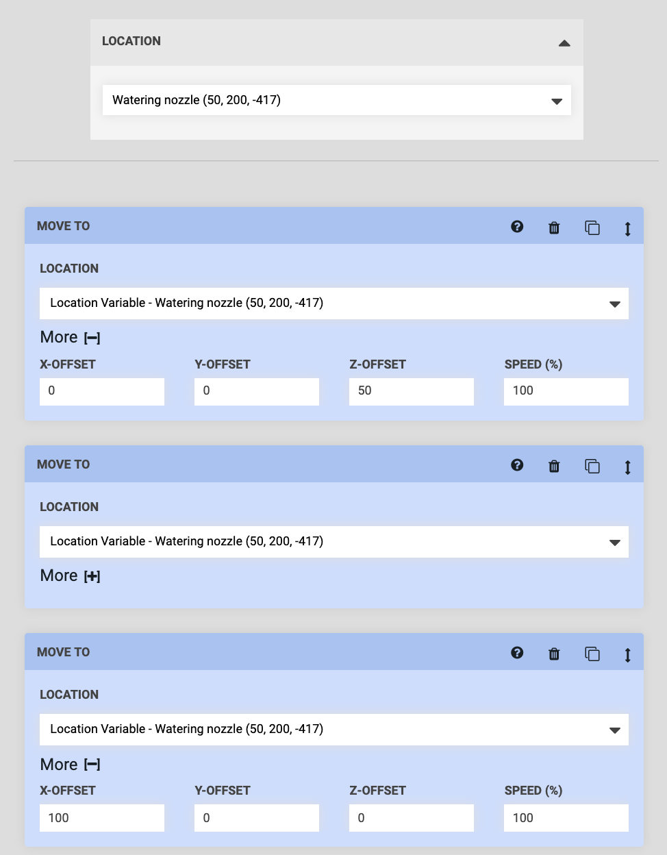 location variable value set location variable value set