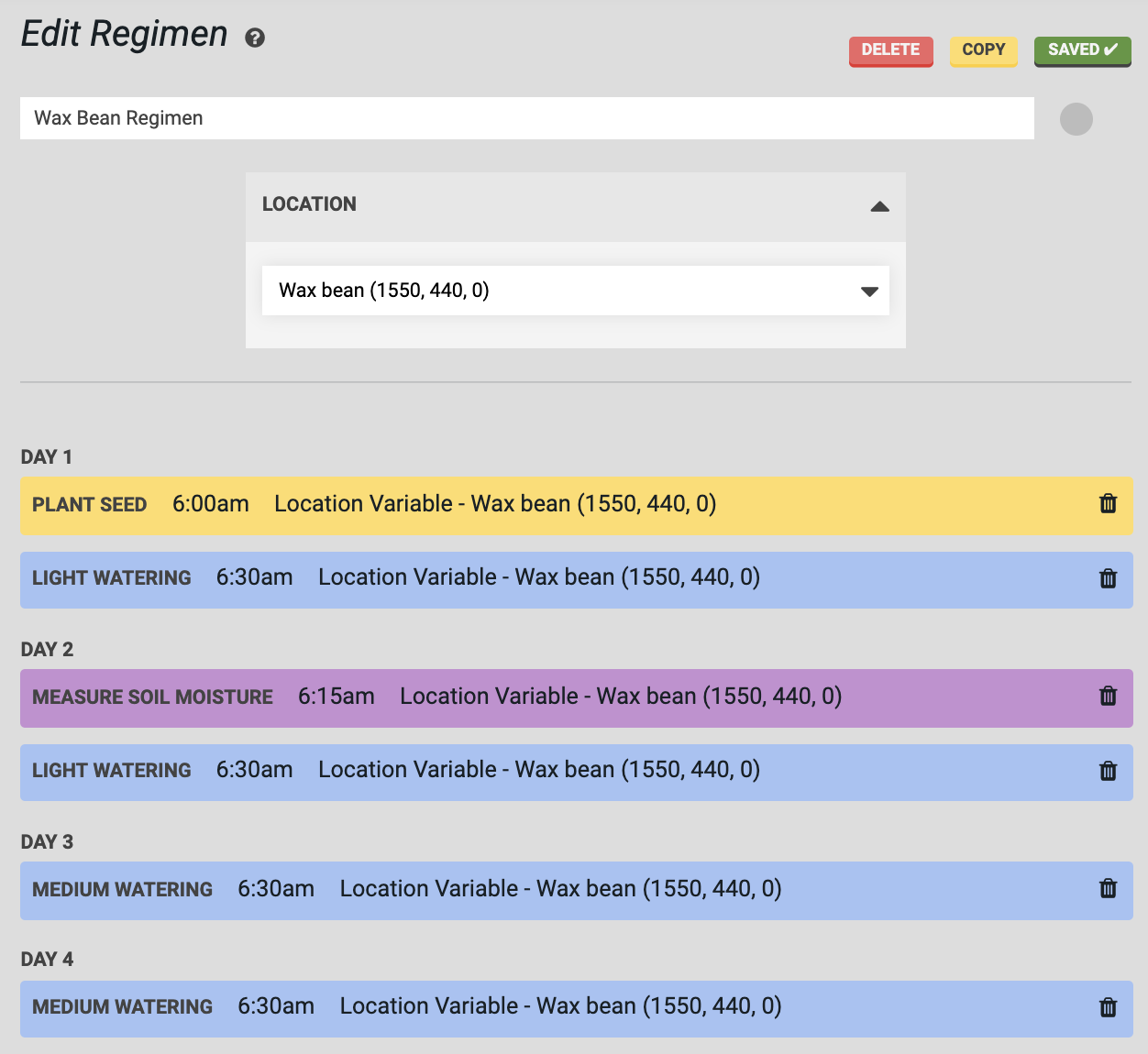 regimen variable form regimen variable form