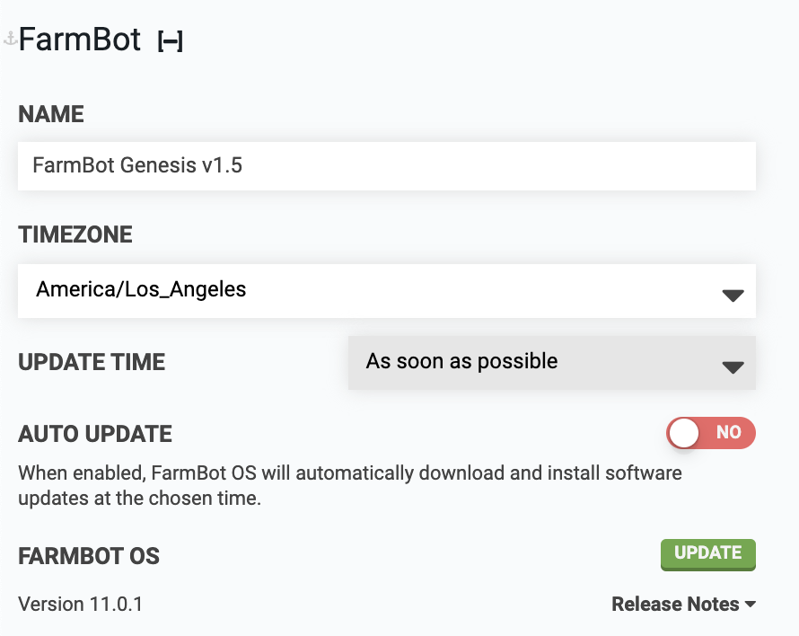farmbot settings farmbot settings