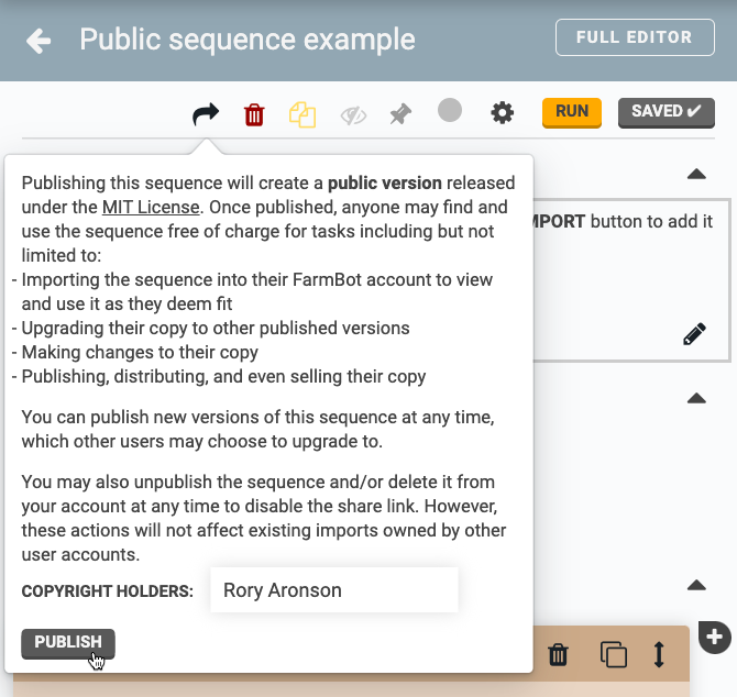 publish sequence publish sequence