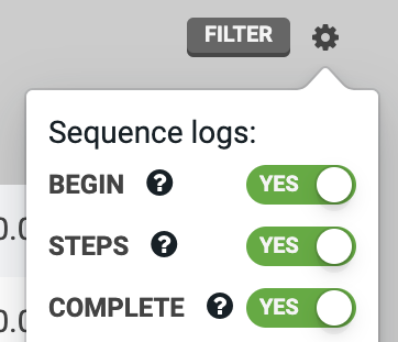 log settings menu log settings menu