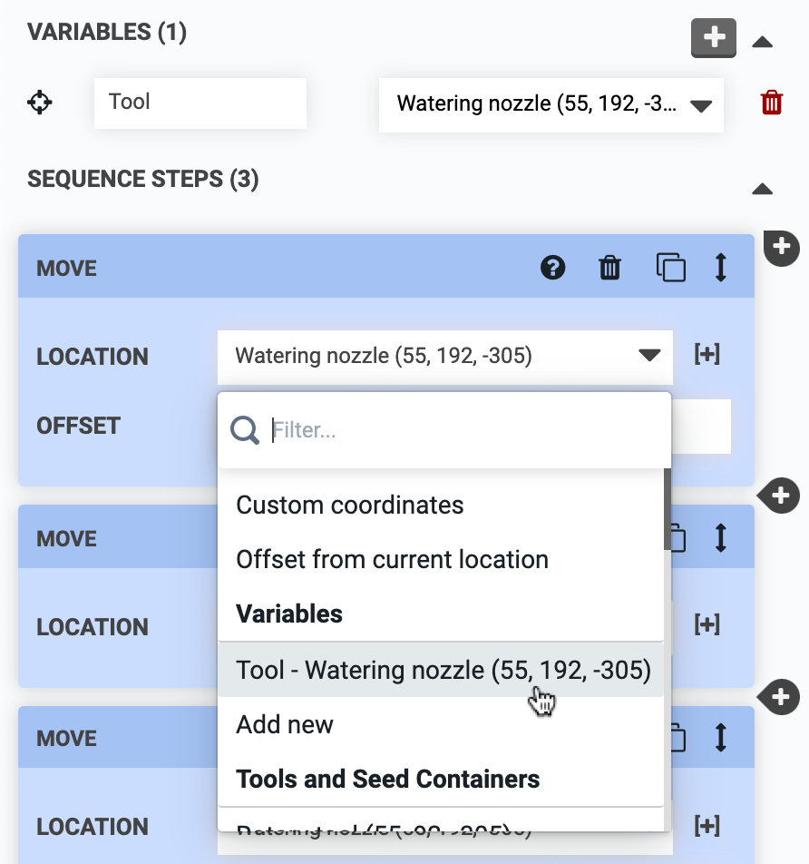 choose the location variable choose the location variable