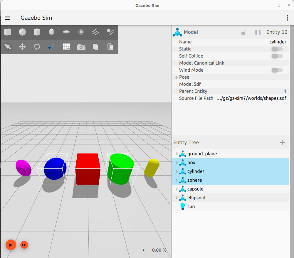 Selecting multiple entities from the entity tree