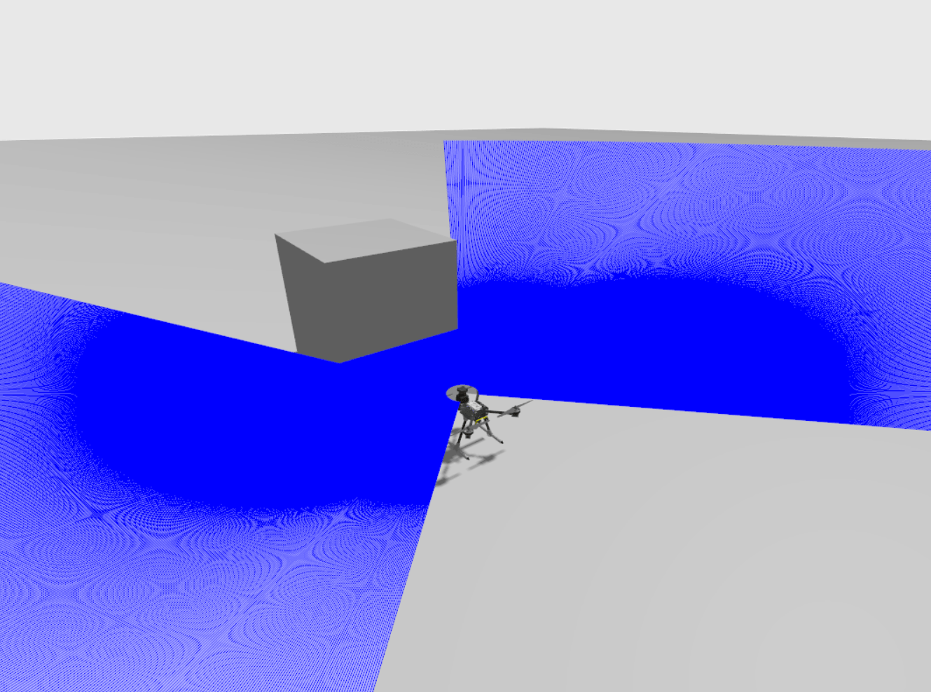 RViz image of collision detection using the x500lidar2d model in Gazebo