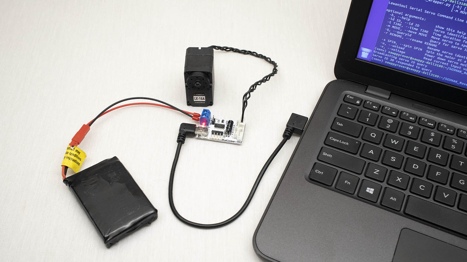 Serial Servo Rename Single serial servo wired for rename